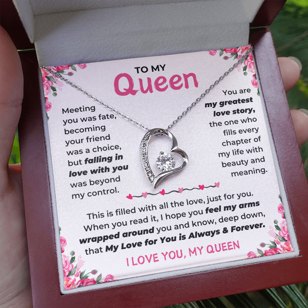 To My Queen - I Love You, My Queen - Forever Love Necklace - JDR039