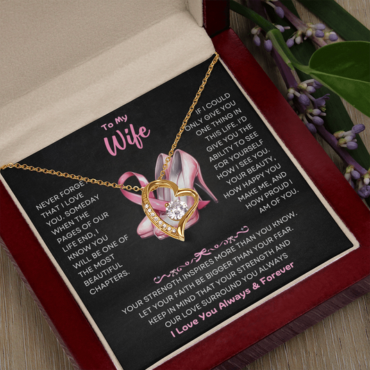 To My Wife - Breast Cancer Awareness - Forever Love Necklace - JDR028