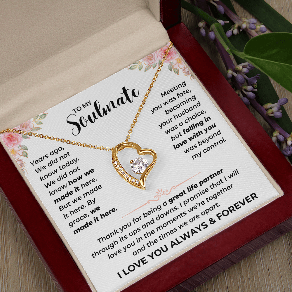 To My Soulmate - I Love You - Forever Love Necklace - JDR040