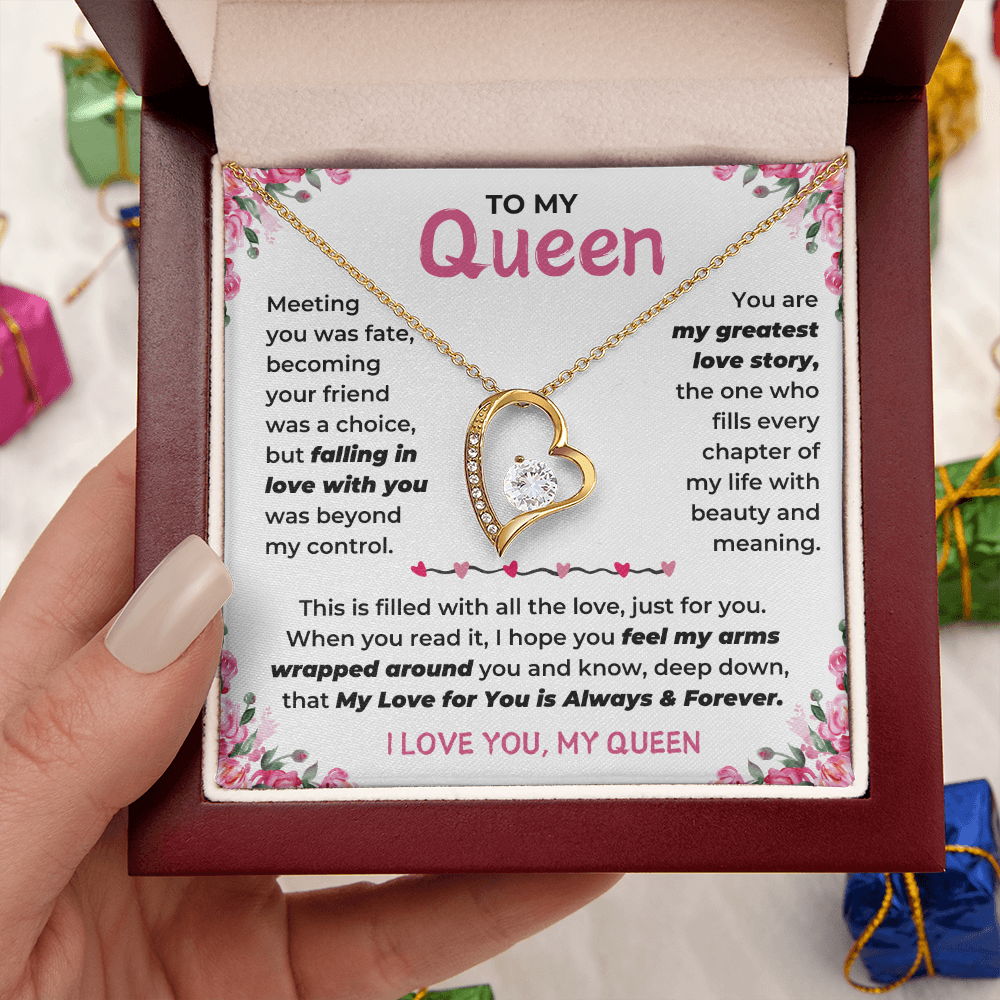 To My Queen - I Love You, My Queen - Forever Love Necklace - JDR039