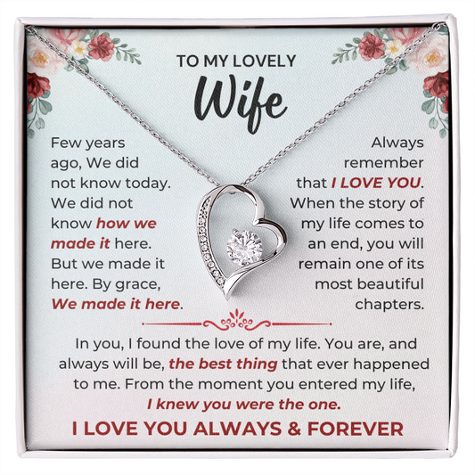 To My Lovely Wife - I LOVE YOU ALWAYS & FOREVER - Forever Love Necklace - JDR036