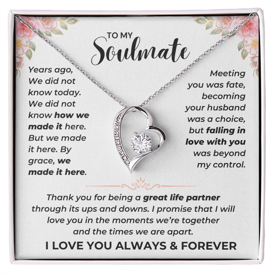 To My Soulmate - I Love You - Forever Love Necklace - JDR040