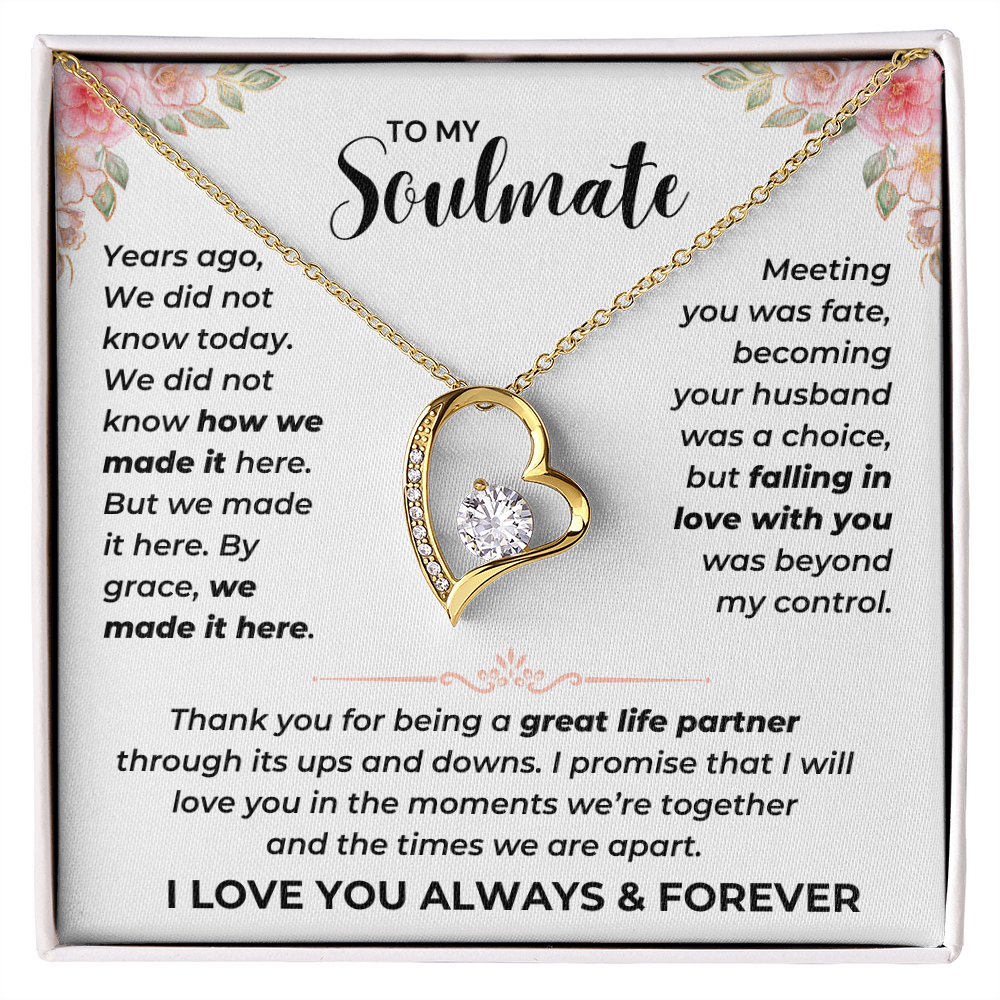 To My Soulmate - I Love You - Forever Love Necklace - JDR040