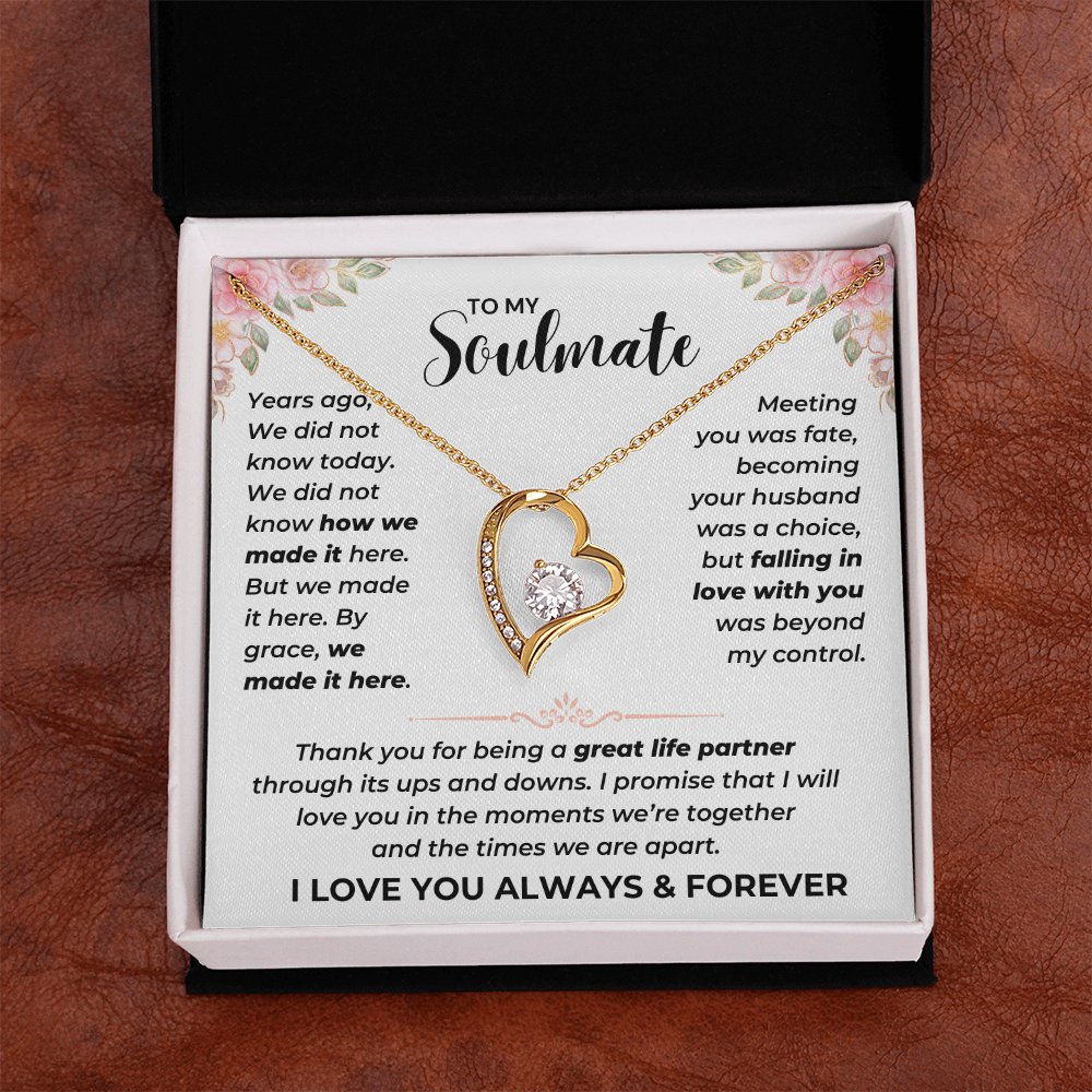 To My Soulmate - I Love You - Forever Love Necklace - JDR040