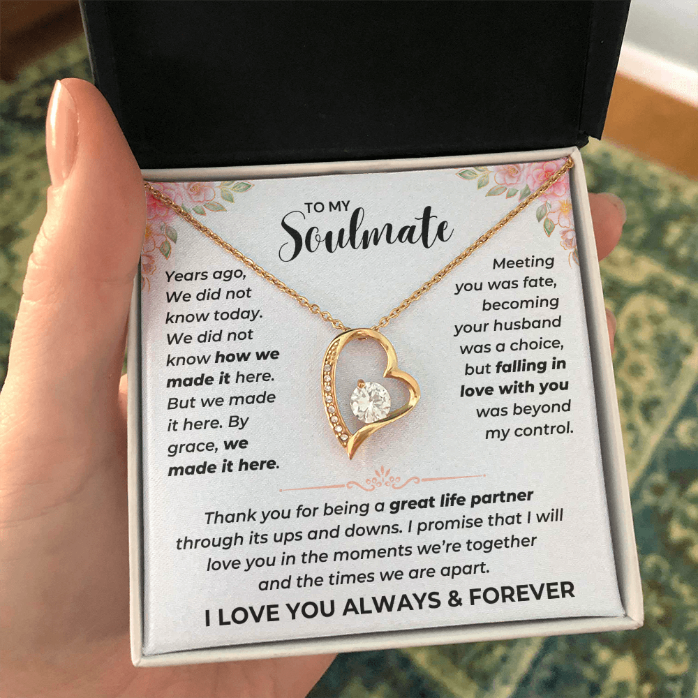 To My Soulmate - I Love You - Forever Love Necklace - JDR040